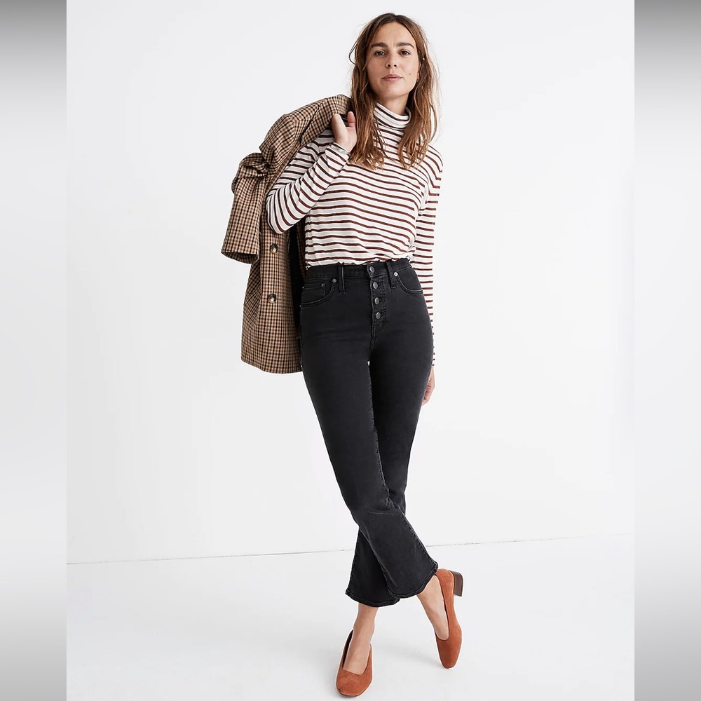 Madewell Cali Demi-Boot Jeans in Bellspring Wash: Button-Front Edition Sz 28